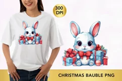 Christmas bunny Clipart, Christmas animal sublimation Product Image 1