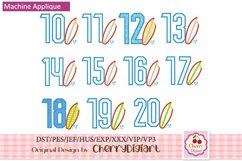 Surfing beach Numbers machine applique embroidery bundle2378 Product Image 1