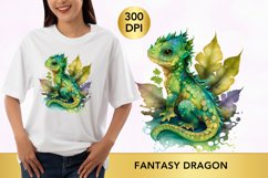 Watercolour Fantasy Dragon Clipart Product Image 1