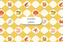 Yellow Coastal Harlequin Seamless Summer Pattern Product Image 1