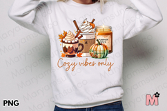Cozy Vibes Only Fall PNG | Pumpkin Spice Sublimation Design Product Image 7
