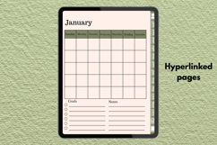 Undated Monthly Digital Planner PDF with Hyperlinked Tabs Product Image 3