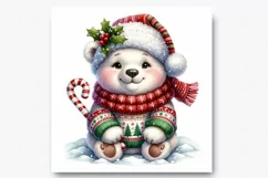 Polar bear JPG, Polar bear digital paper, Card making, JPG. Product Image 2