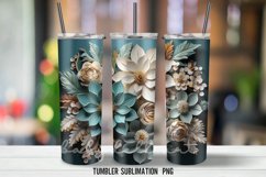 Christmas Flowers Tumbler Wrap Sublimation Designs Product Image 2