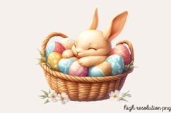 Cute Easter Bunny Sublimation Clipart PNG Product Image 1
