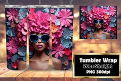 Black Woman Strength 3D Tumbler 20oz Product Image 1
