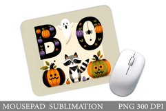 Cute Raccoon Mouse Pad. Halloween Mouse Pad Sublimation Product Image 1