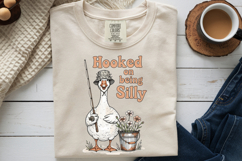 Hooked on Being Silly Goose PNG, Fishing Sublimation Design Product Image 9