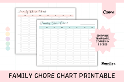 Family Chore Chart Canva Template 4 Product Image 1