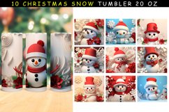 10 Snowman Tumbler Bundle | 3D Sublimation Product Image 1