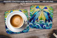 Dolphins Coaster Sublimation, Christmas Coaster PNG Design Product Image 1