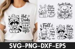Cozy Autumn Raccoon SVG PNG Product Image 1