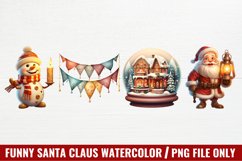 Glowing Christmas Watercolor Clipart Product Image 1