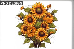 Sunflower Sublimation PNG Design - Sublimation Design Product Image 1