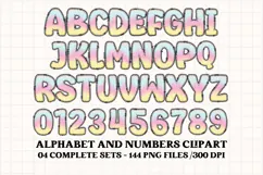 Unicorn Alphabet png clipart, unicorn letters doodle Product Image 4