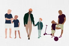 Fathers day clipart, Family clipart, Father and son, 18PNG Product Image 10