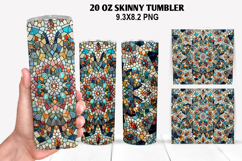 Skinny Tumbler 20oz Wrap Design, Stained Tumble PNG Design Product Image 1