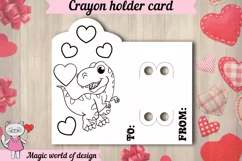 Valentine's Day dinosaur with heart Coloring Card holder Product Image 2