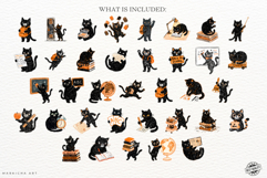 Halloween School Cat Clipart Product Image 4