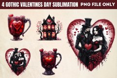 Gothic Valentines Day Sublimation PNG Product Image 1