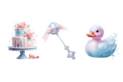 Pastel Baby Shower Clipart Bundle, Set of 20 Png Product Image 4