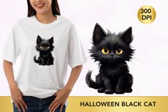 halloween black cat clipart, black cat sublimation Product Image 1