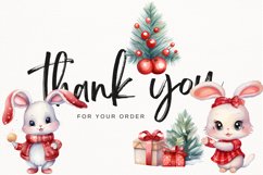 Bunny Christmas Watercolor 47 Cliparts Ai Generated Art Product Image 10