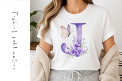 Alphabet, Letters, Monogram, purple flowers Product Image 1