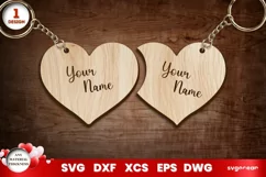 Valentine's Day Hearts Couple Keyrings | Laser Cut Product Image 1