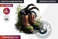 Halloween Character Boots - Spooky Gothic Clipart PNG Product Image 1