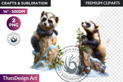 Watercolor Winter Animal Clipart Arctic Wildlife PNG Product Image 1