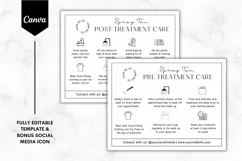 Spray Tan Pre Care & Aftercare Card Template - Minimalist Product Image 1