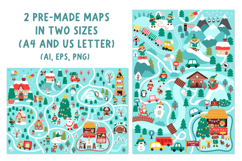 Christmas village map creator. Winter clipart and scenes kit Product Image 10