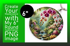 Whimsical Keychain Circle Design PNG , Flower Product Image 1