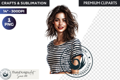 French Girl Clipart PNG, French woman, I love Paris Clipart Product Image 1