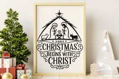 Christmas Begins With Christ Svg, Christian Christmas Svg. Product Image 5