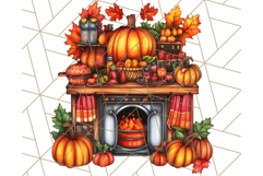 Fall Cottagecore Kitchen Clipart, Cozy Autumn Kitchen PNG Product Image 2