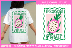 Dragon Fruit Sublimation | Summer Tropical Fruit DTF Print Product Image 1