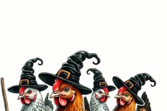 Funny Halloween Chickens PNG Tonight We Fly Chicken Witch Product Image 2