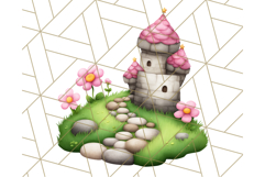 Princess Castle Clipart PNG, Enchanted Garden Artwork Product Image 2