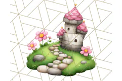 Princess Castle Clipart PNG, Enchanted Garden Artwork Product Image 2