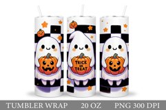 Cute Ghost Tumbler Sublimation. Ghost Halloween Tumbler Product Image 1