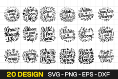 Spring Wreath Floral Quote Typography SVG PNG Product Image 1