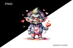 Valentines Day Troll clipart, Troll clipart Product Image 1