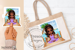 Yoga Meditation Chibi clipart, Wellness Chibi black girl PNG Product Image 10