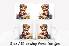 Bear Spring Mug Wrap| Sublimation PNG | 11oz 15oz Product Image 1