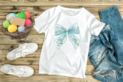 Baby Blue Forget-Me-Not Coquette Bow Clipart Product Image 9