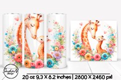 Giraffe Mothers day tumbler sublimation Product Image 1