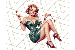 Vintage Glamorous Christmas Party Clipart PNG, Holiday Png Product Image 2
