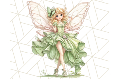 Pastel Fairy Garden Clipart, Cute Fairies &amp; Toadstools PNG Product Image 7